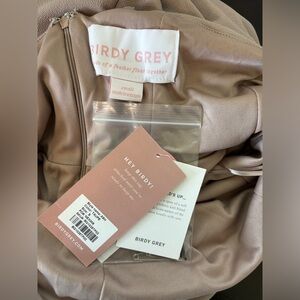 Buddy Grey Cowl Neck Taupe Bridesmaid Dress